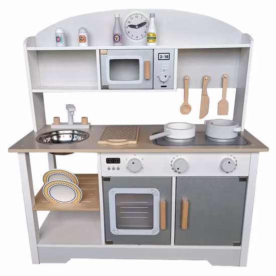 Giocattoli da cucina per bambini Vendita calda I bambini in legno fingono di giocare a giocattoli educativi da cucina
